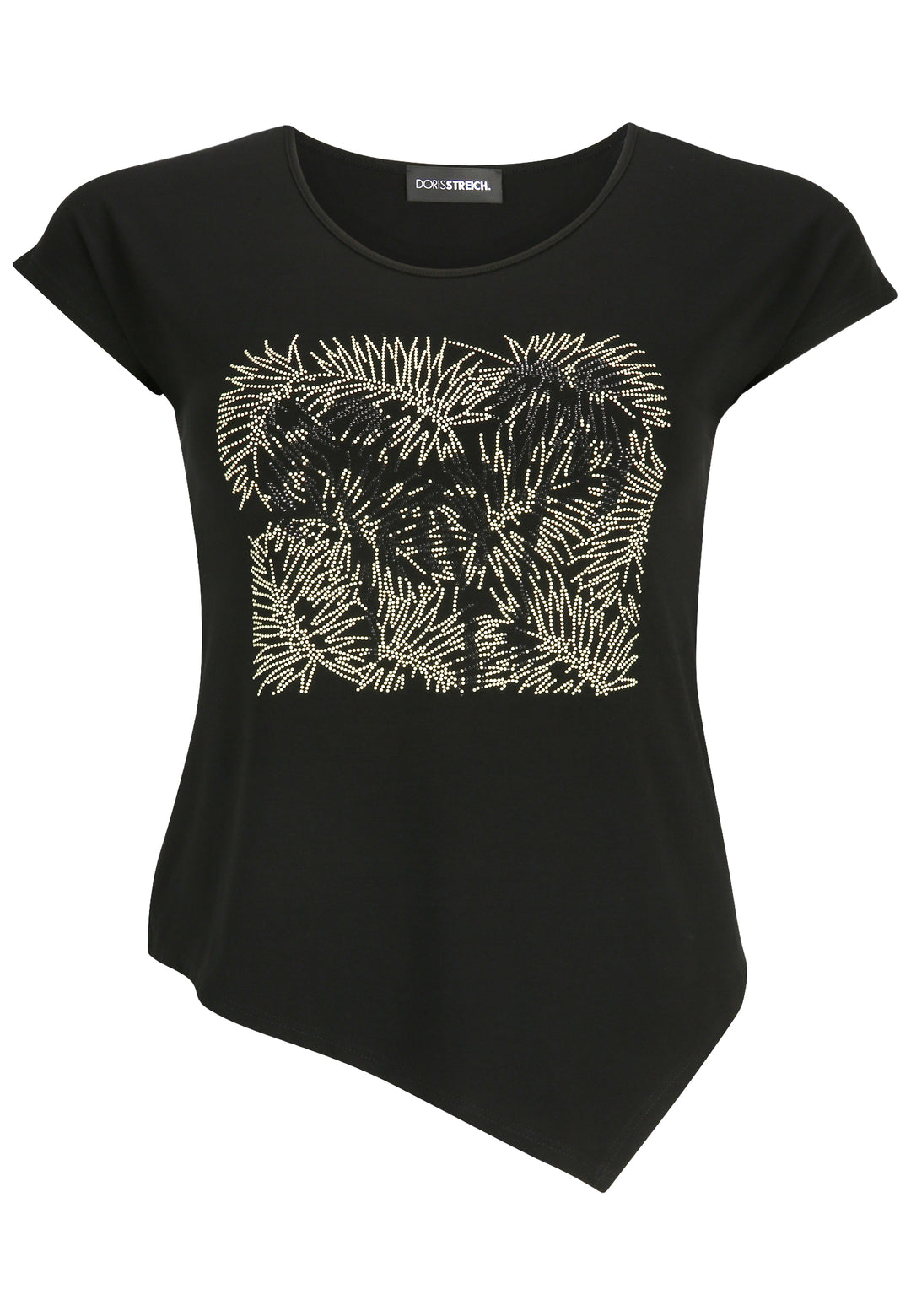 zwart t-shirt met tekening - doris streich - 537270-78 - grote maten - dameskleding - kledingwinkel - herent - leuven