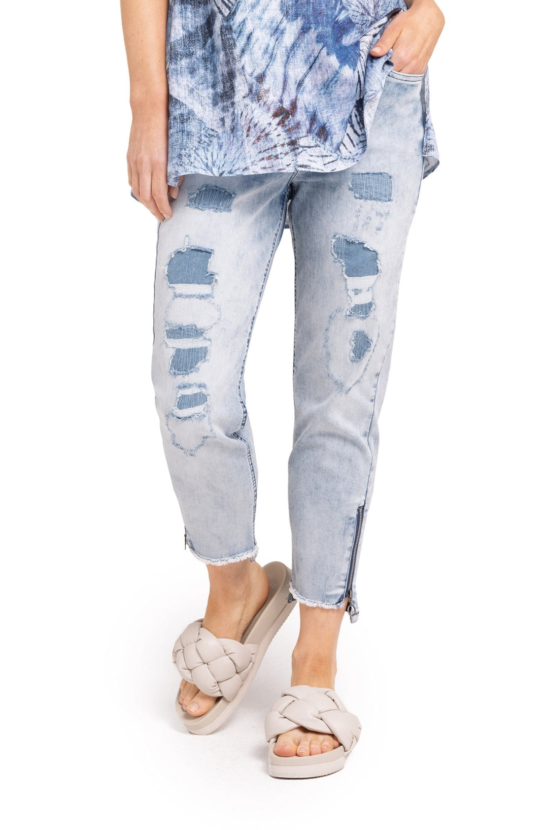 capri jeansbroek in trendy uitvoering - doris streich - 855195 - grote maten - dameskleding - kledingwinkel - herent - leuven
