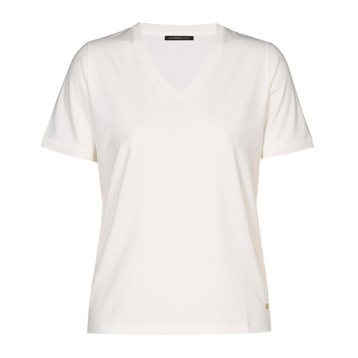 Wit Basis T-Shirt Met V-Hals