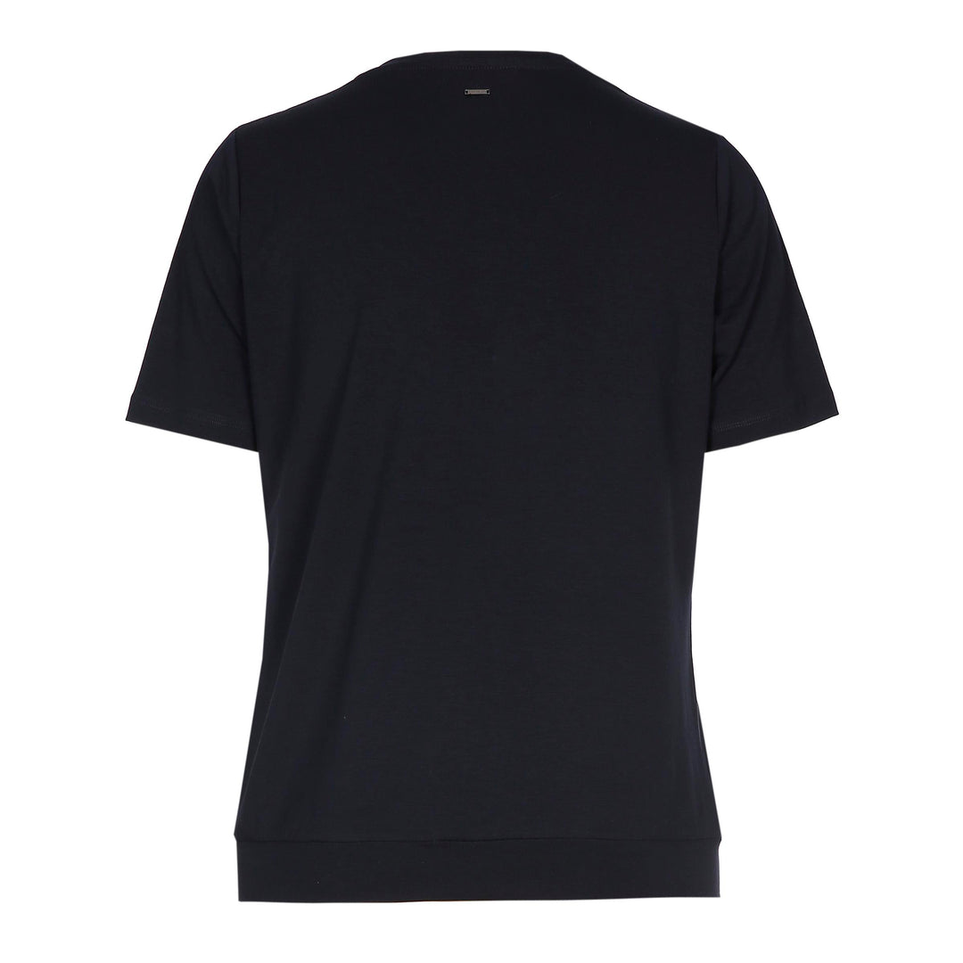 Blauw T-Shirt Met Dubbele Stof Vooraan