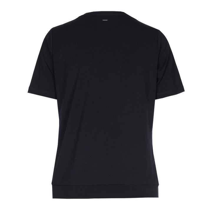 Blauw T-Shirt Met Dubbele Stof Vooraan