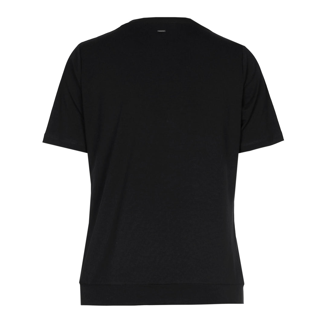 Zwart T-Shirt Met V-Hals