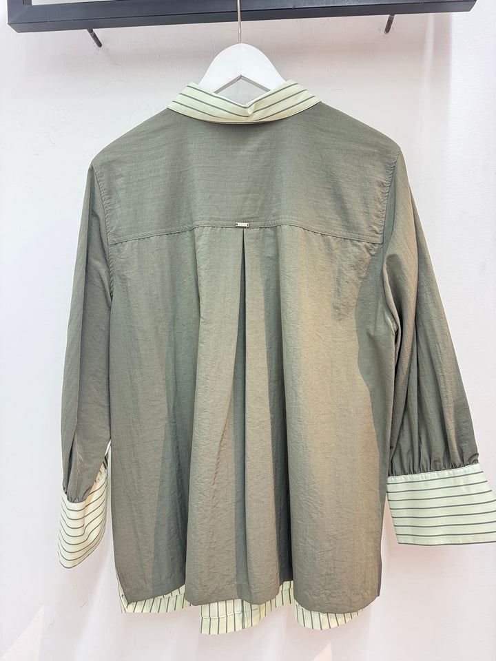 Blouse Met Strepen En Contrasterende Rug