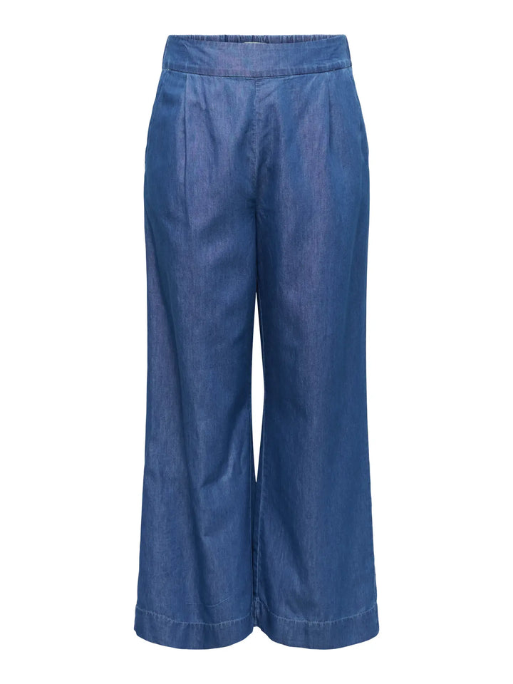 Blauwe Wide Fit Jeans Met Elastische Taille