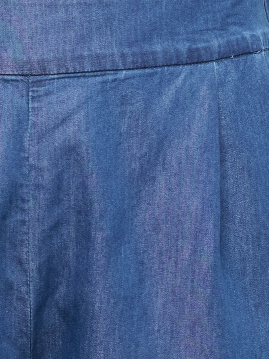 Blauwe Wide Fit Jeans Met Elastische Taille