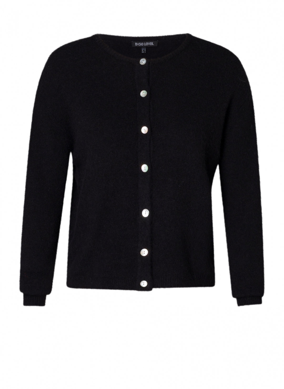 Schwarzer Feinstrick-Cardigan mit Knöpfen