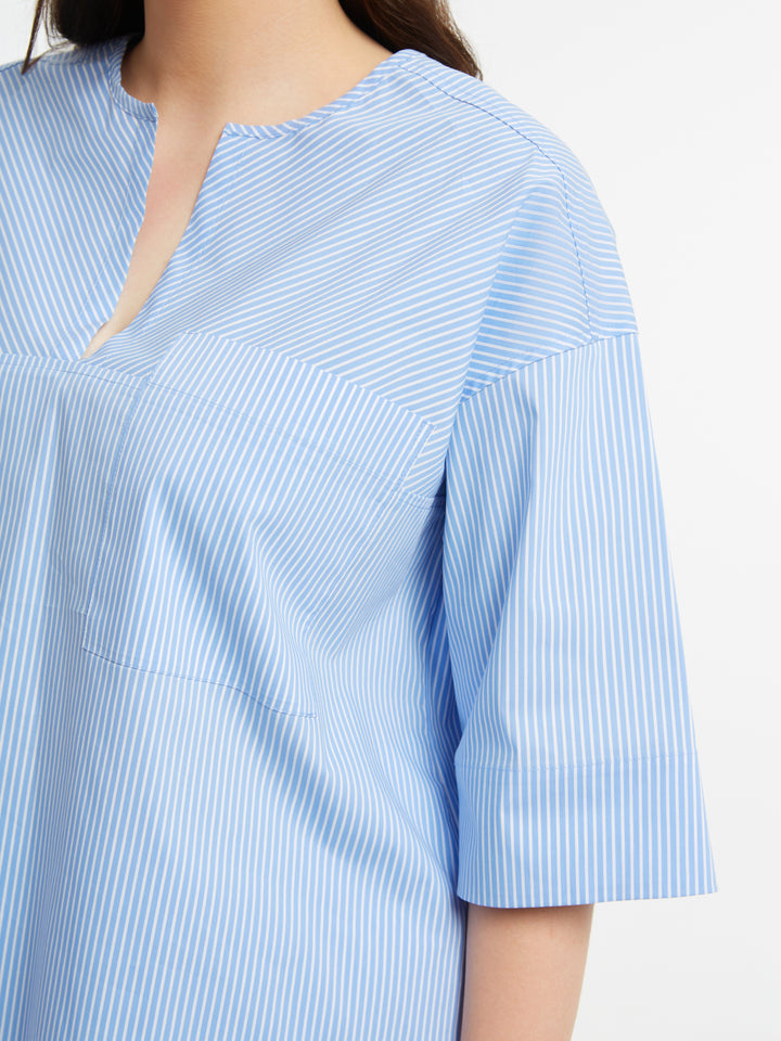 Gestreepte Blouse Met Splitkraag