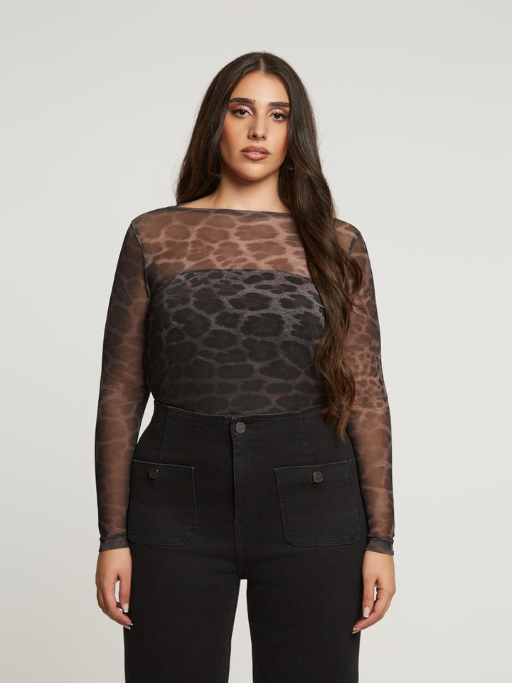 Netztop mit Animalprint
