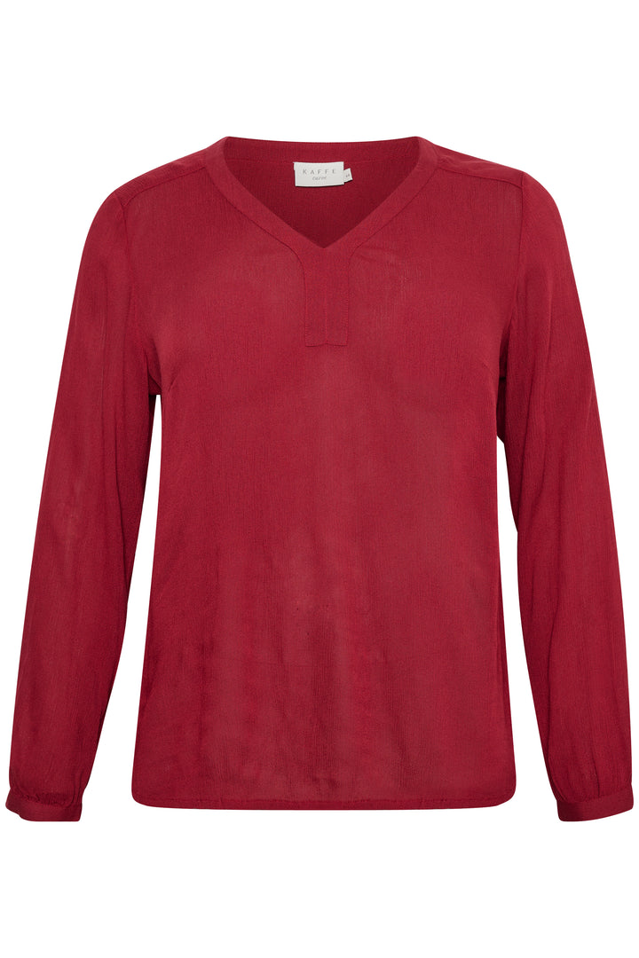 tijdloze rode blouse van ecovero viscose-kaffe curve-