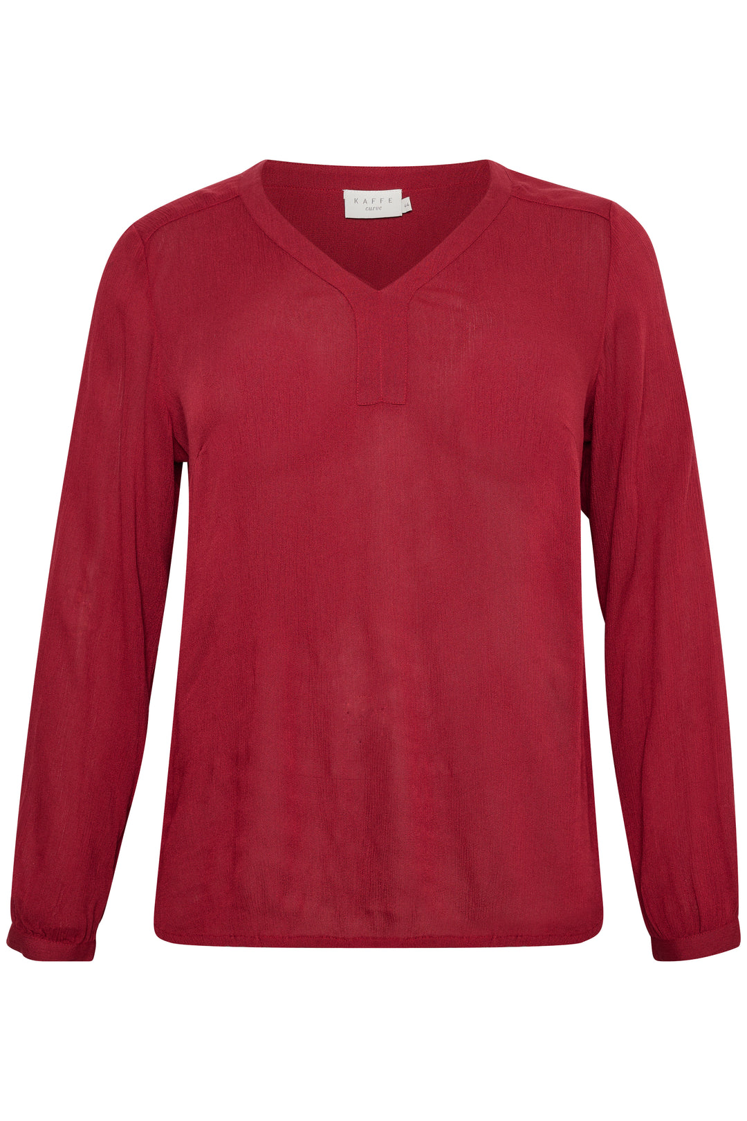 tijdloze rode blouse van ecovero viscose - kaffe curve - - grote maten - dameskleding - kledingwinkel - herent - leuven