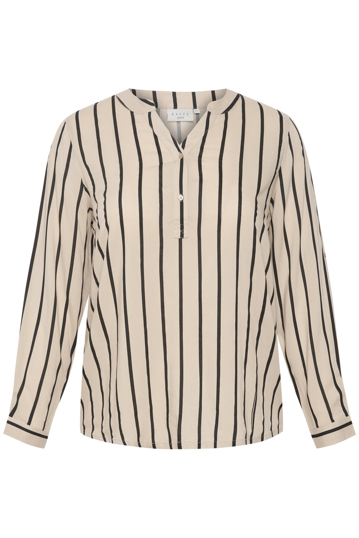 blouse met fijne strepen print - kaffe curve - - grote maten - dameskleding - kledingwinkel - herent - leuven