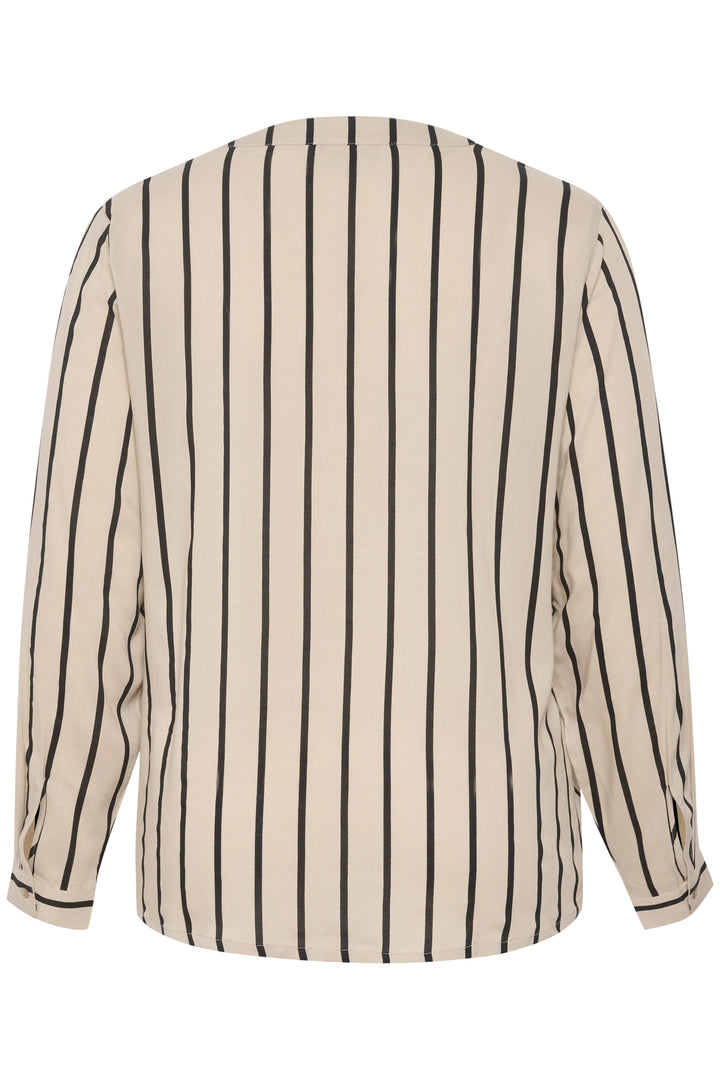 blouse met fijne strepen print-kaffe curve-