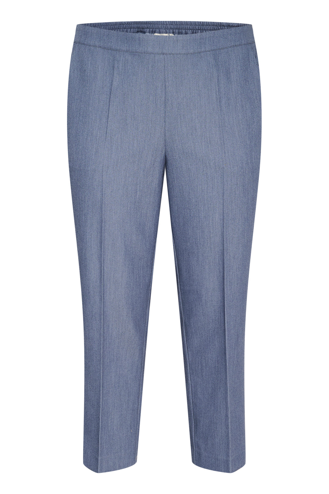 Blauwe Cropped Broek Met Rechte Pijpen | Grote Maten Mode bij Axent