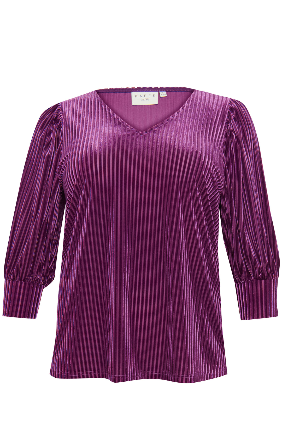 paarse blouse met fijne velvet strepen