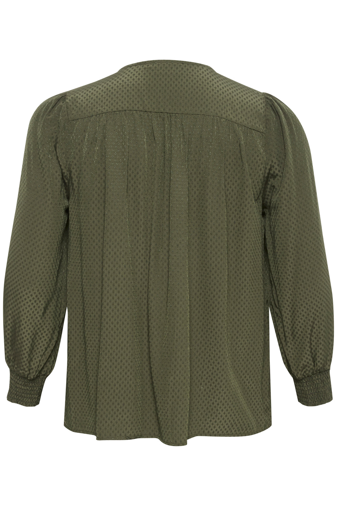 khaki blouse with tone on tone print
