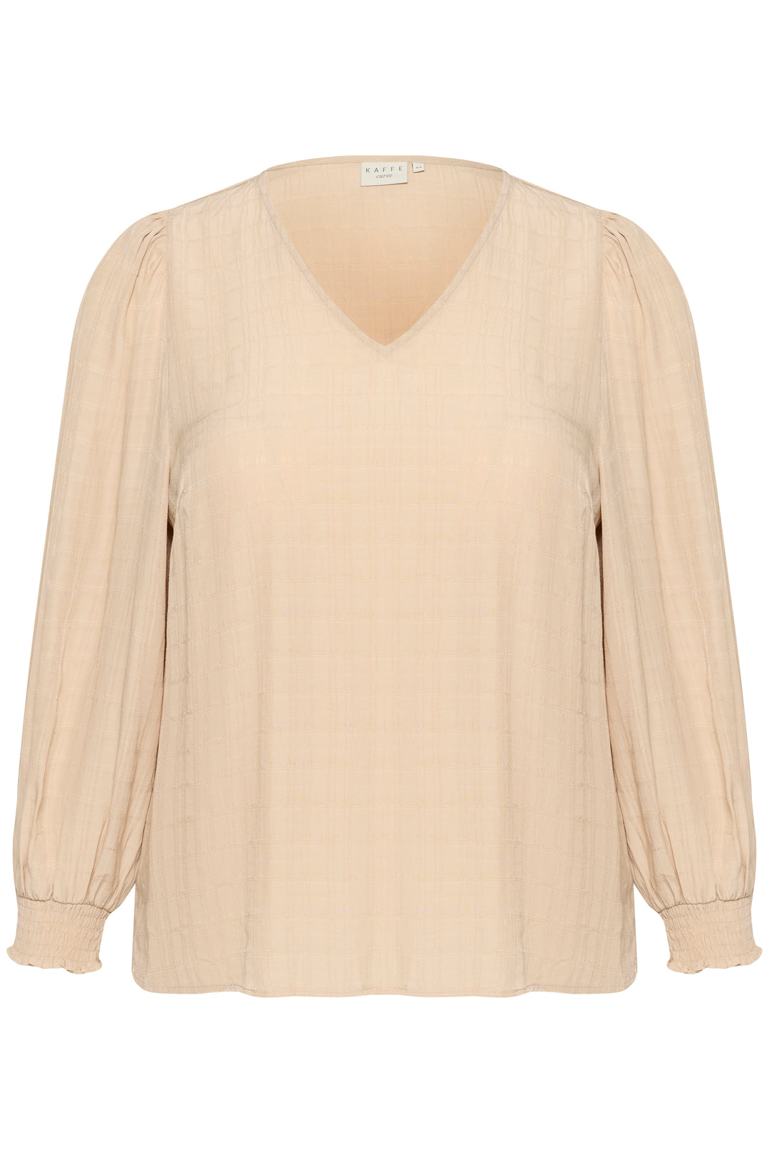tijdloze beige blouse - kaffe curve - - grote maten - dameskleding - kledingwinkel - herent - leuven