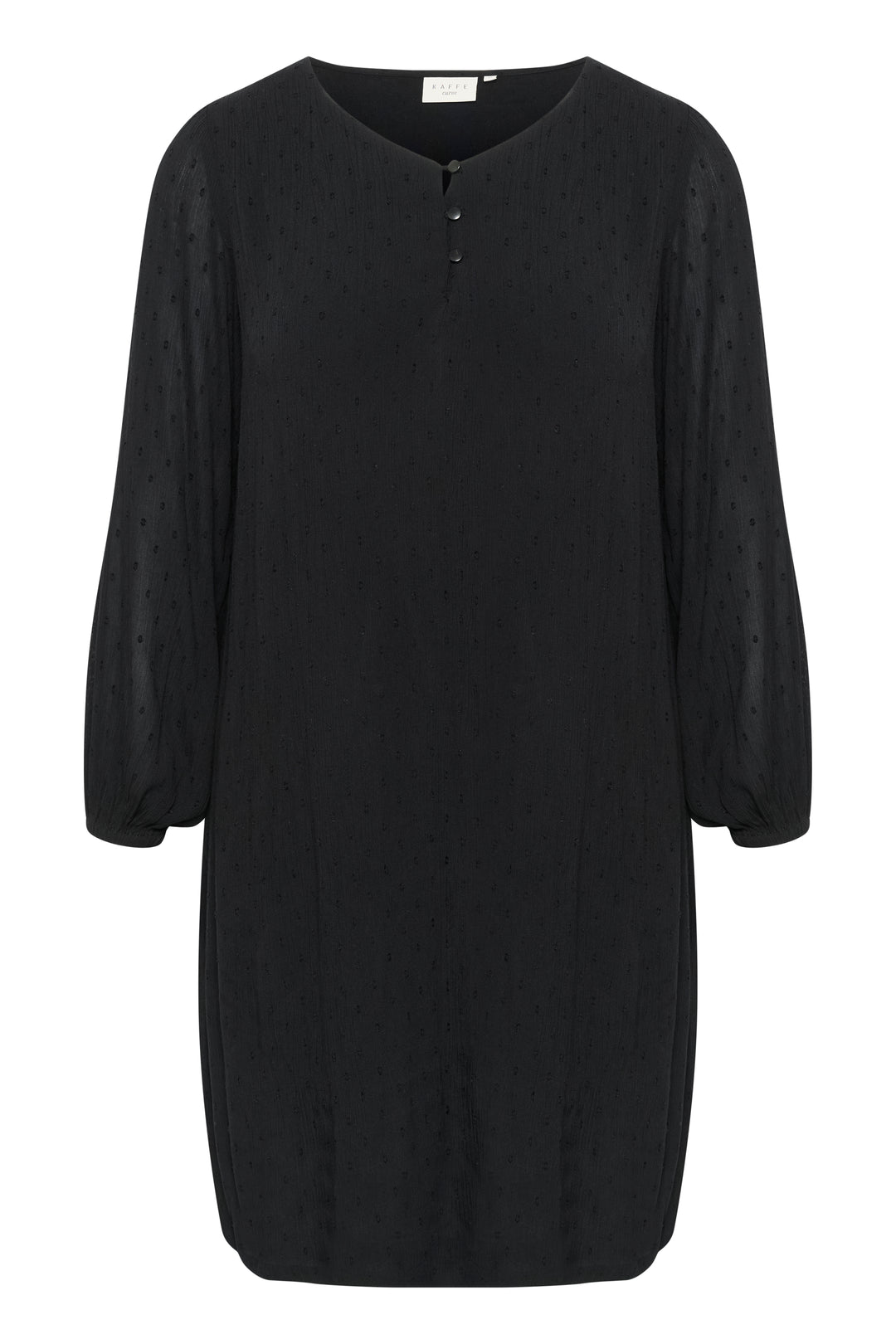 zwarte jurk met toon op toon print-kaffe curve-