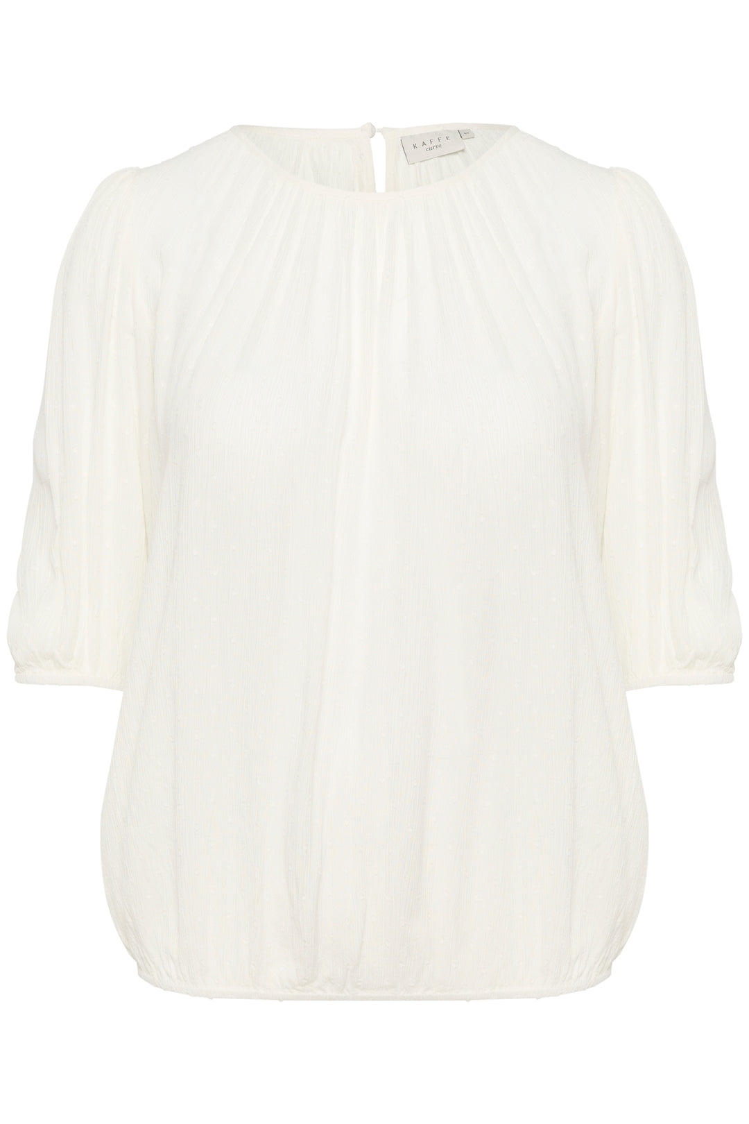 chalk white blouse van ecovero viscose - kaffe curve - - grote maten - dameskleding - kledingwinkel - herent - leuven