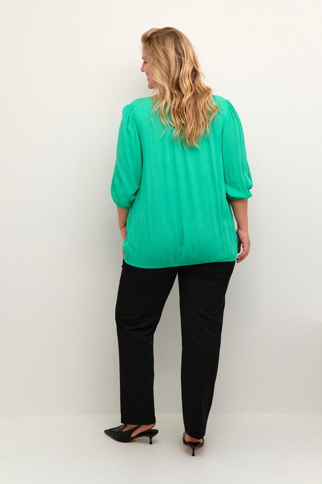 gumdrop green blouse van ecovero viscose-kaffe curve-