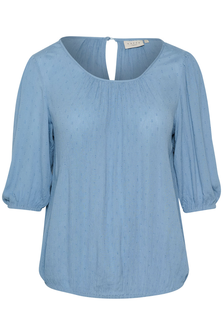 faded denim blouse van ecovero viscose - kaffe curve - - grote maten - dameskleding - kledingwinkel - herent - leuven