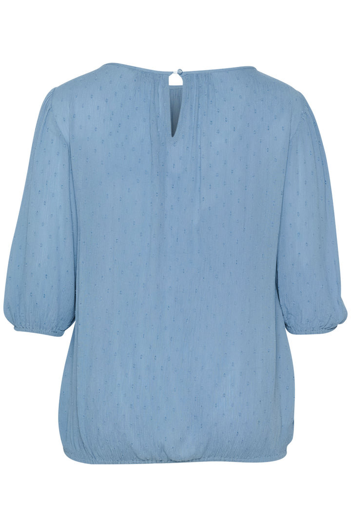 faded denim blouse van ecovero viscose - kaffe curve - - grote maten - dameskleding - kledingwinkel - herent - leuven