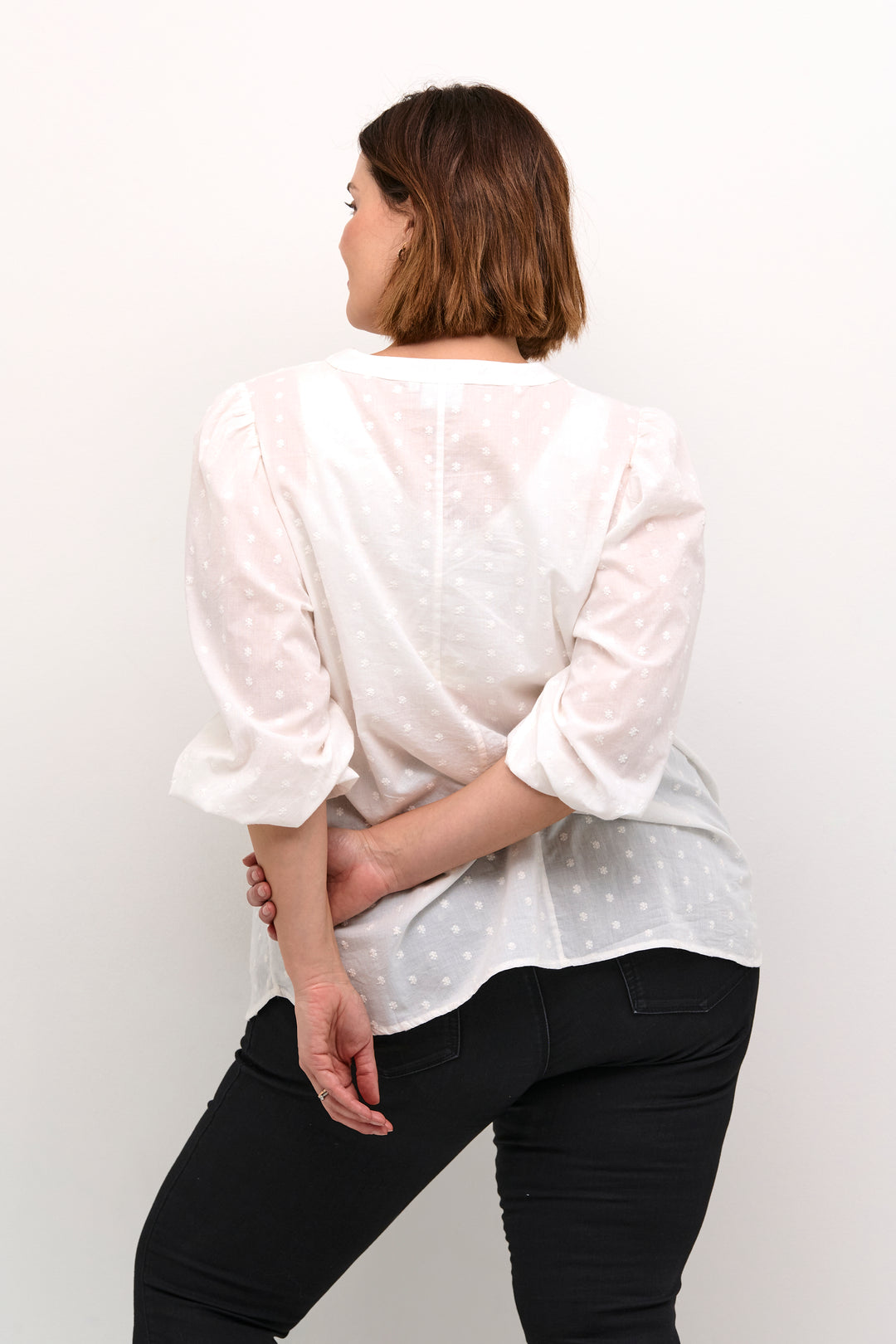 Luchtige Katoenen Blouse Met Hartvormige Details | Grote Maten Mode bij Axent