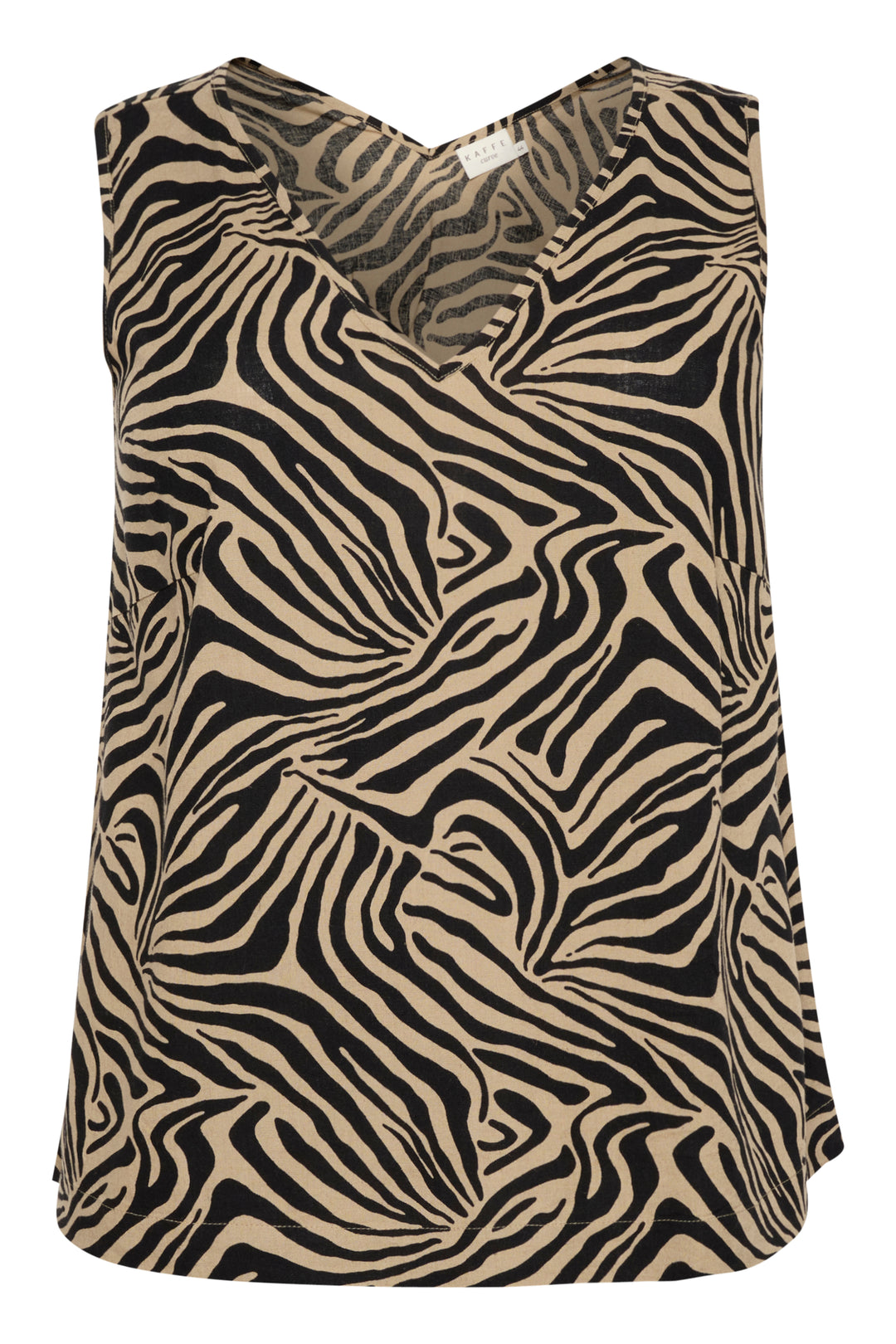 Mouwloze Zebra Print Top Met V-Hals | Grote Maten Mode bij Axent