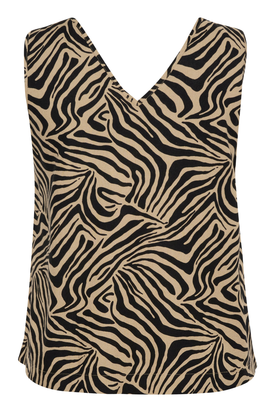 Mouwloze Zebra Print Top Met V-Hals | Grote Maten Mode bij Axent