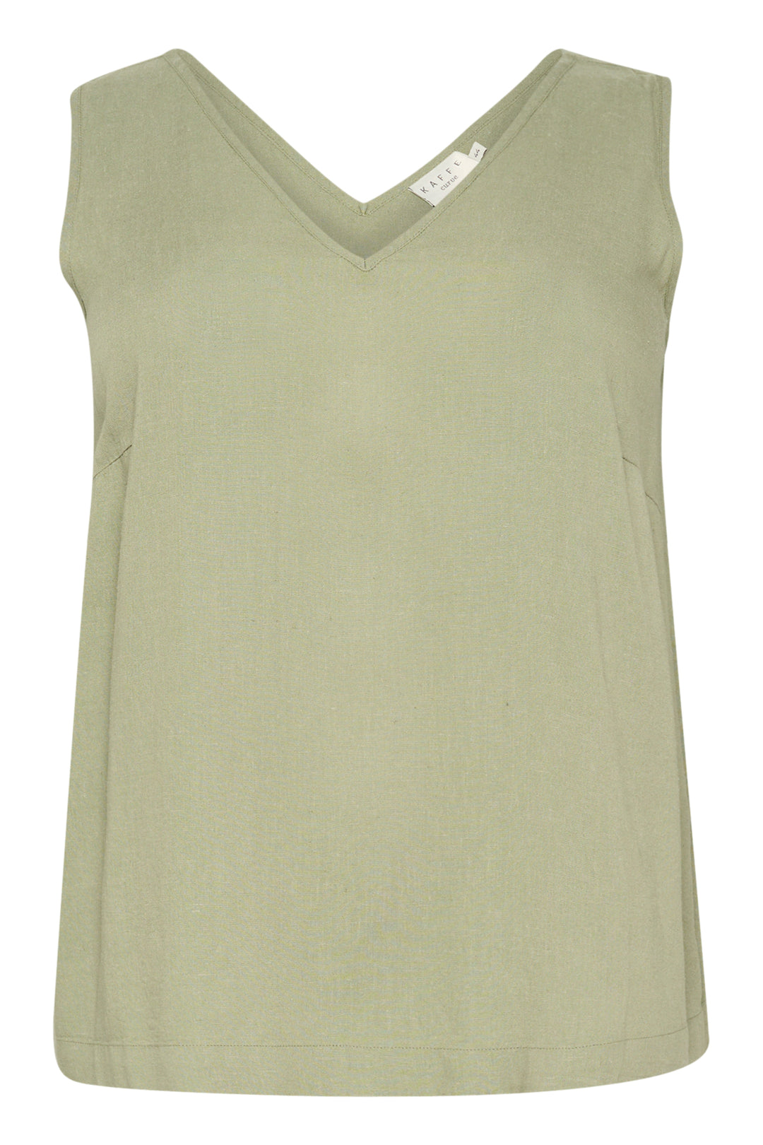 luchtige linnen viscose top in oil green