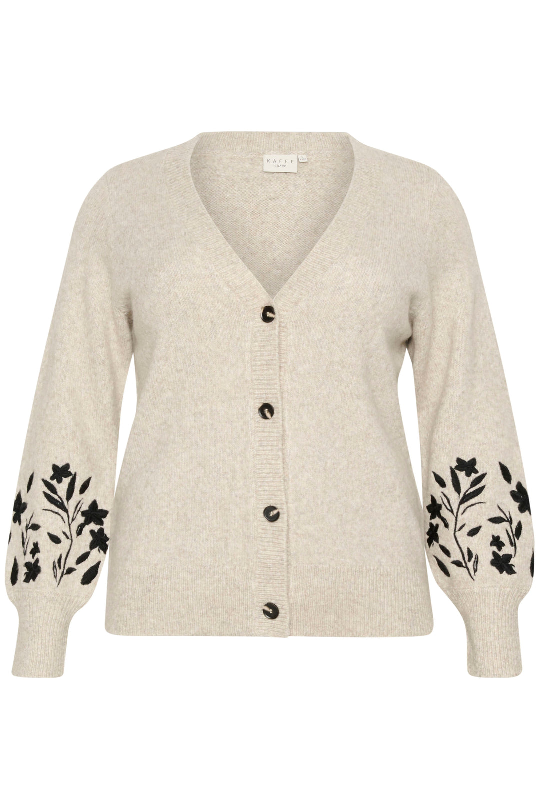 cardigan met geborduurde mouwen