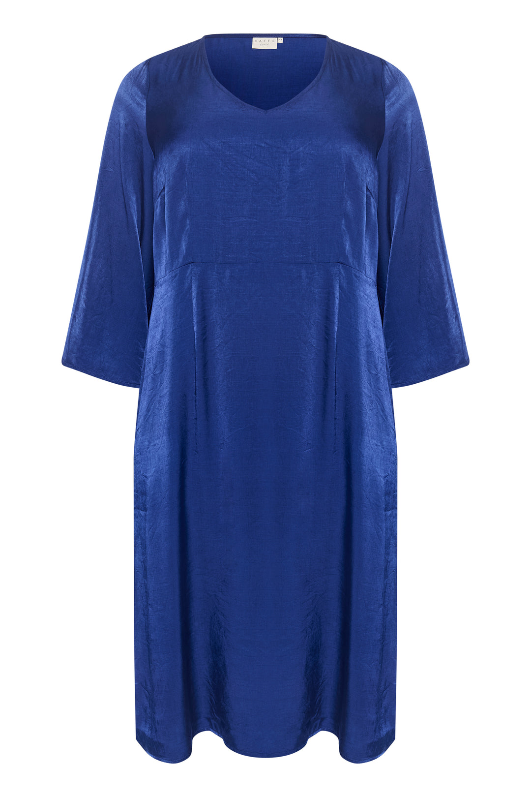 Elegante Jurk Met V-Hals In Beacon Blue | Grote Maten Mode bij Axent