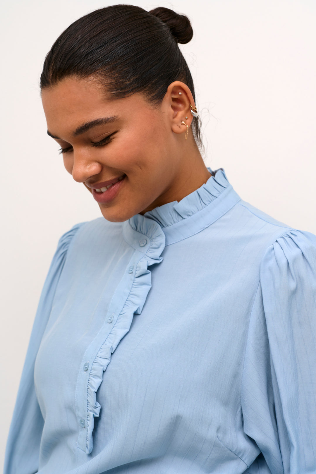 romantische blouse in celestial blue