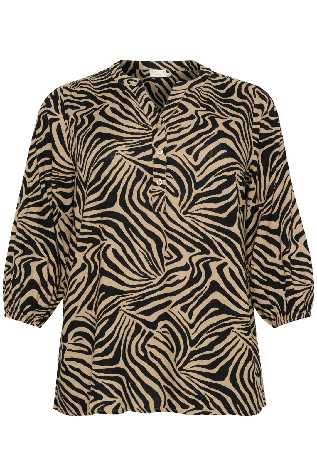 Zebra Print Blouse Met Driekwartmouwen | Grote Maten Mode bij Axent