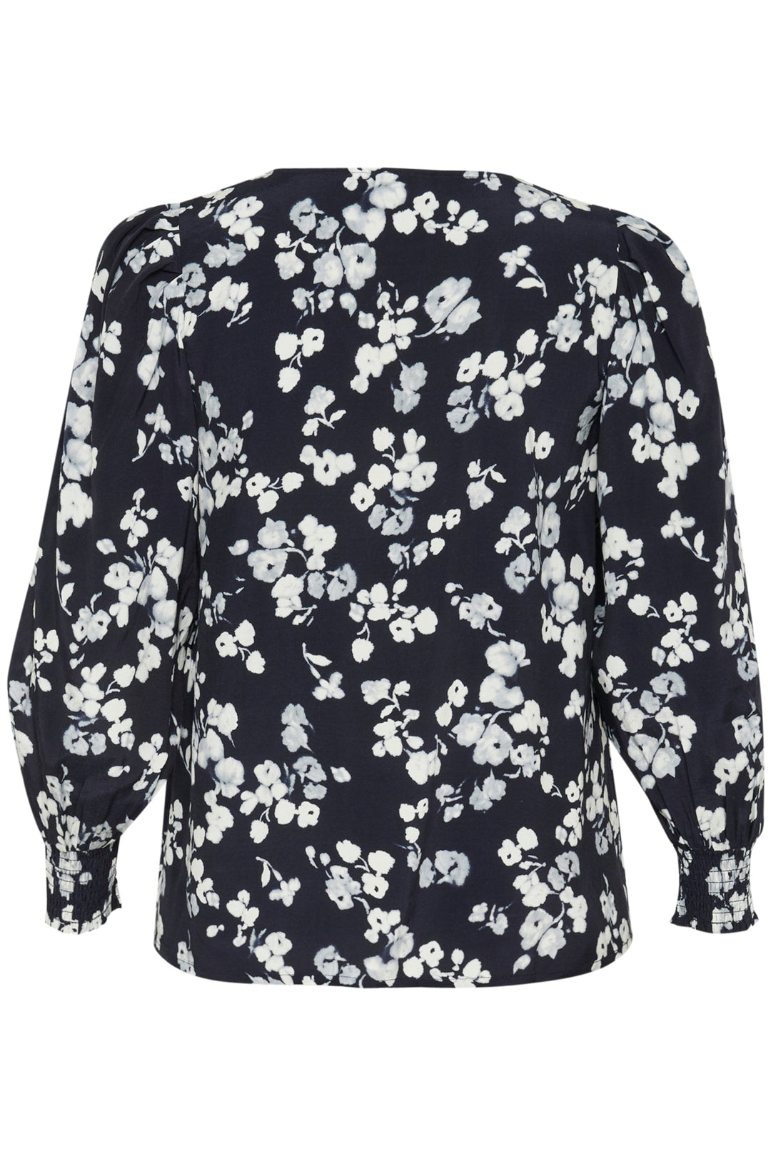 blouse met blauwe print