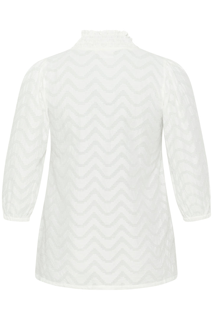 Luchtige Blouse Met Zigzagpatroon En Ruches | Grote Maten Mode bij Axent