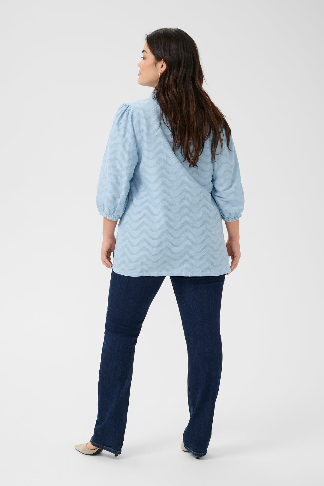 Luchtige Blouse Met Zigzagpatroon En Ruches | Grote Maten Mode bij Axent