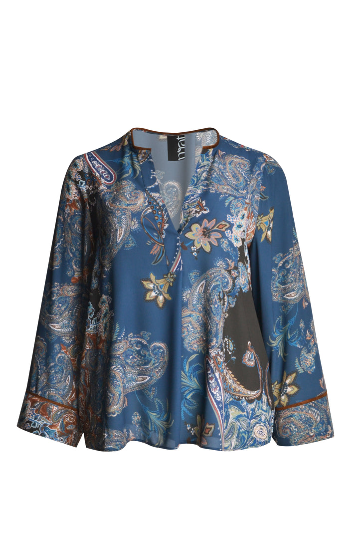 Paisley-Bluse in Indigofarbe