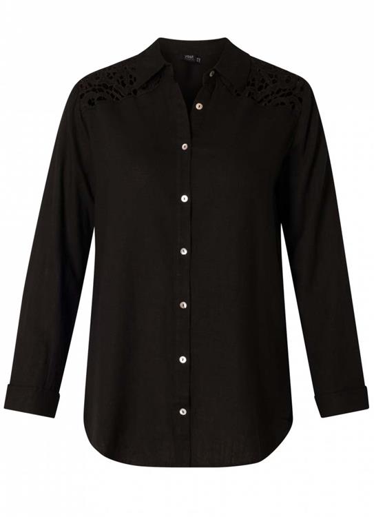 Zwarte Linnen Blouse