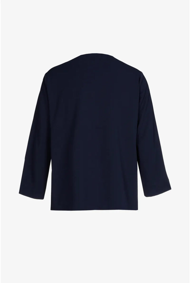 Navy Blouse met V-hals