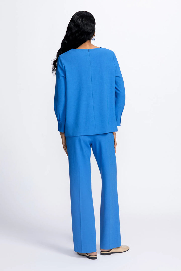 French blue blouse van Milano crêpe-xandres-