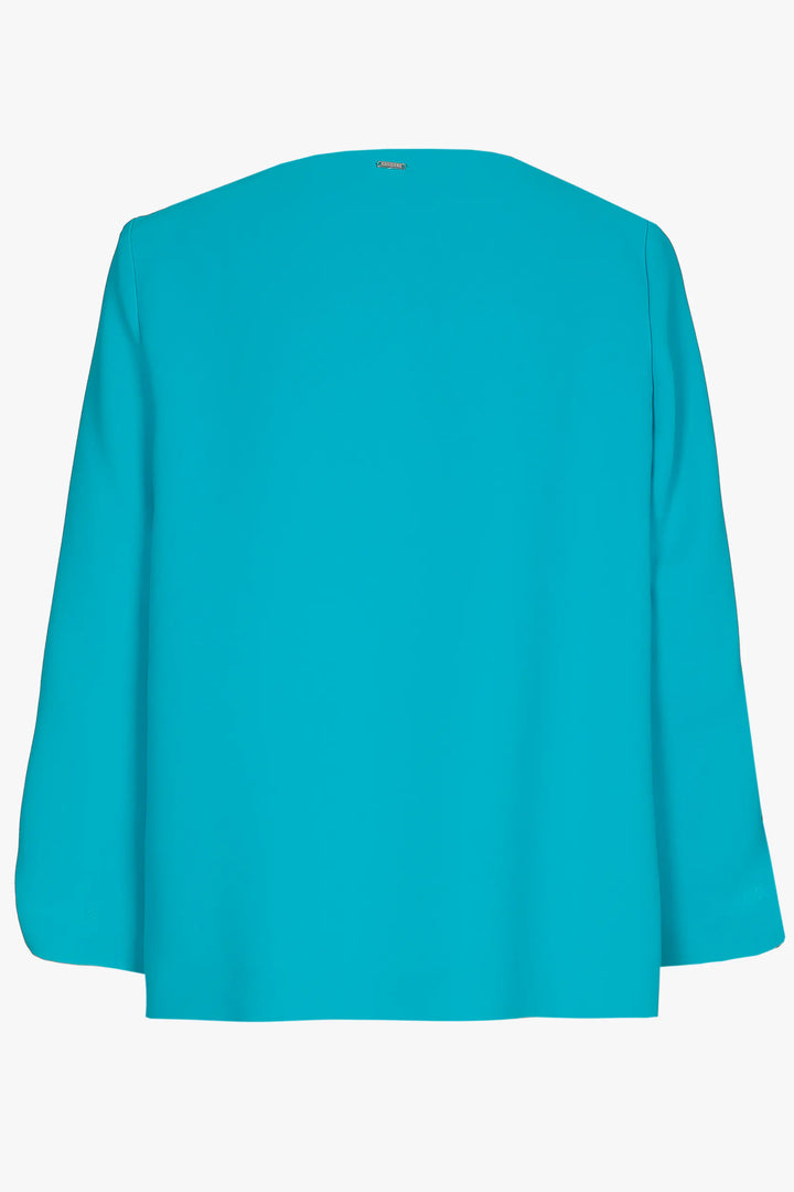 dark aqua blouse made of sustainable twill