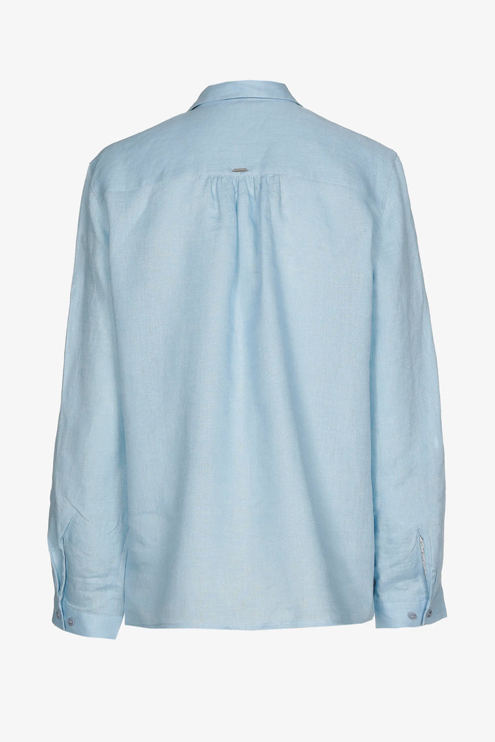 luchtig linnen hemd blauw