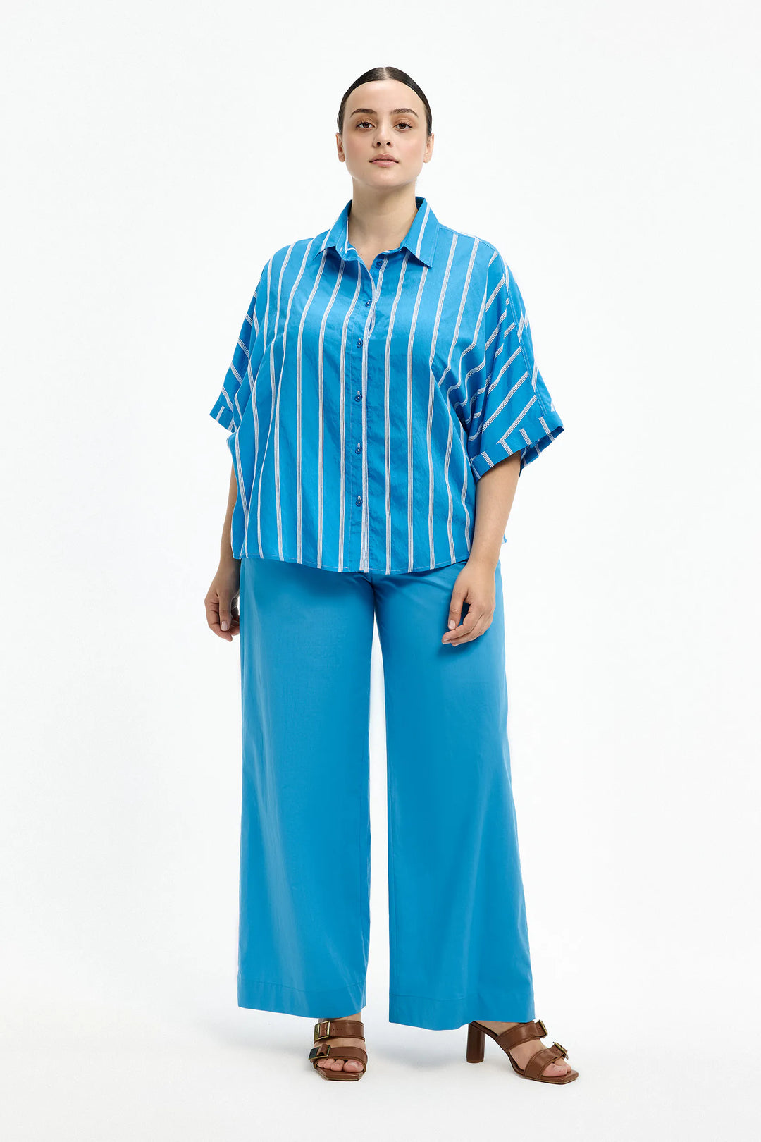 Blauwe Gestreepte Blouse