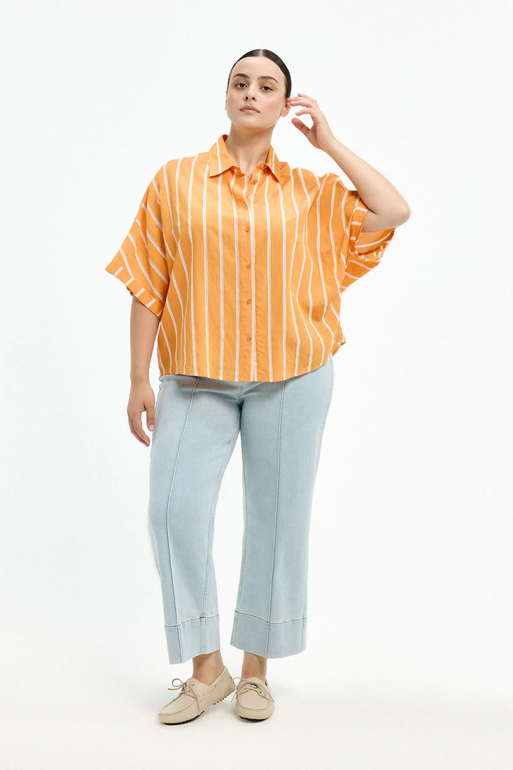 Oranje Gestreepte Blouse