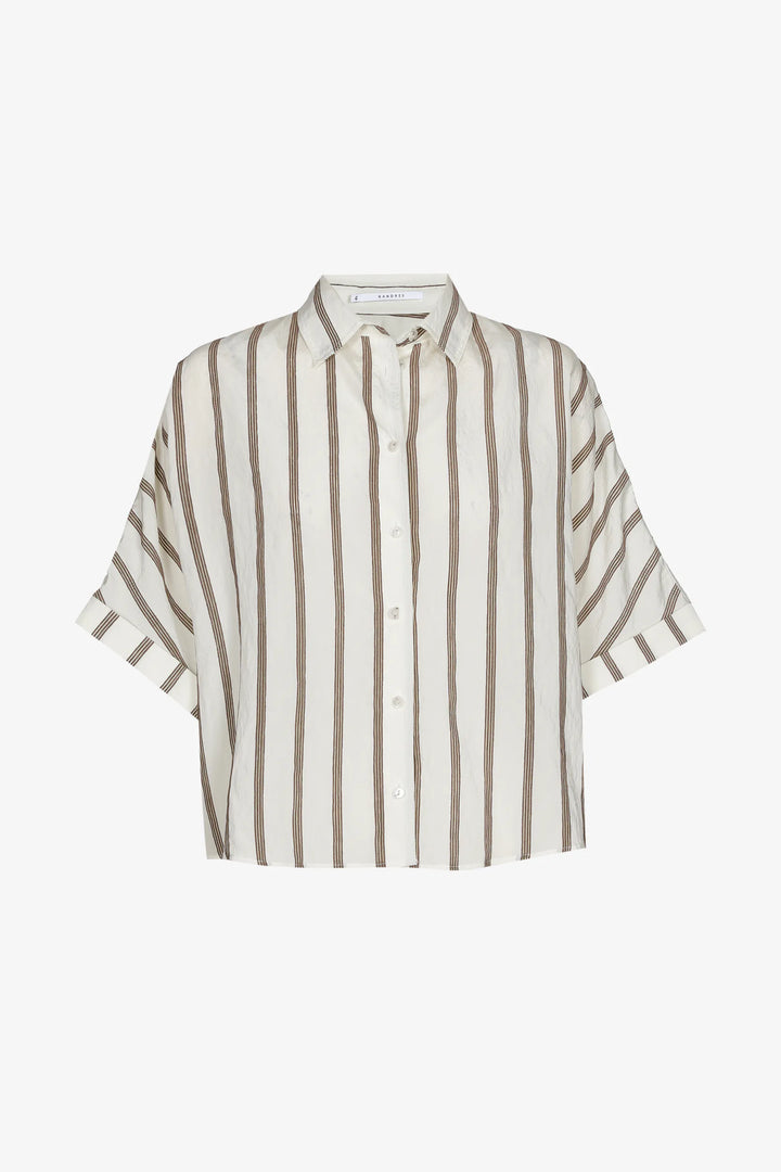 Ecru Gestreepte Blouse
