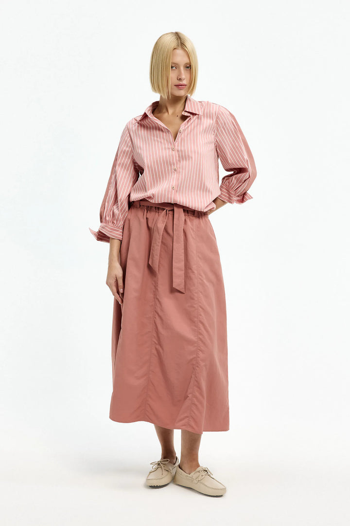 Blouse Met Strepen En Contrasterende Rug