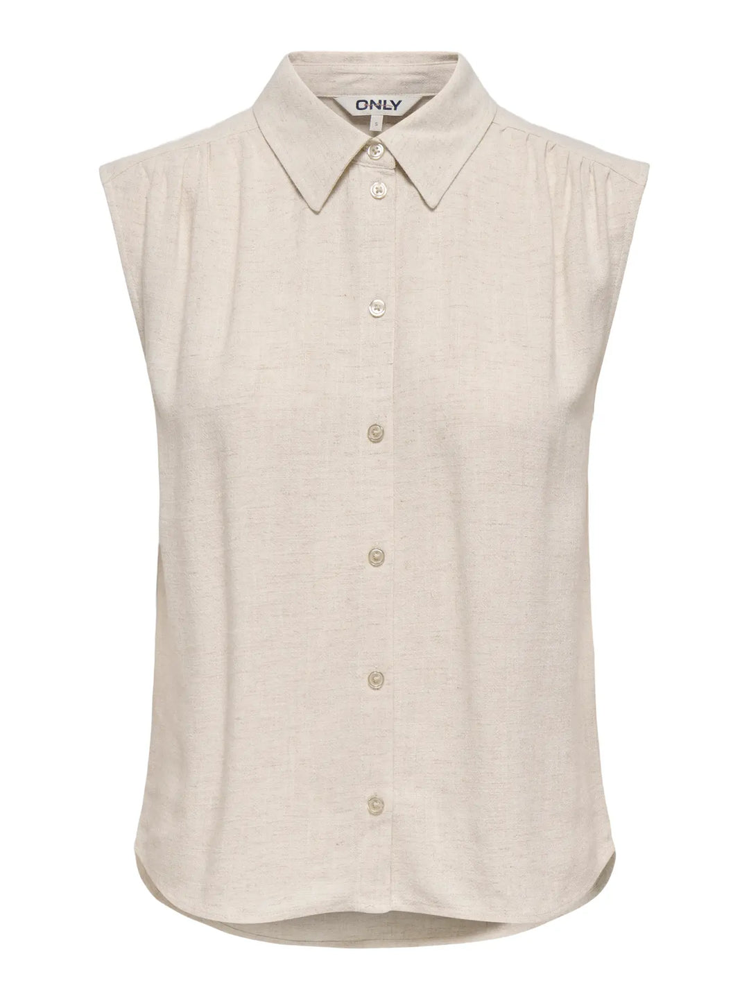 Ecru Top Linnenlook