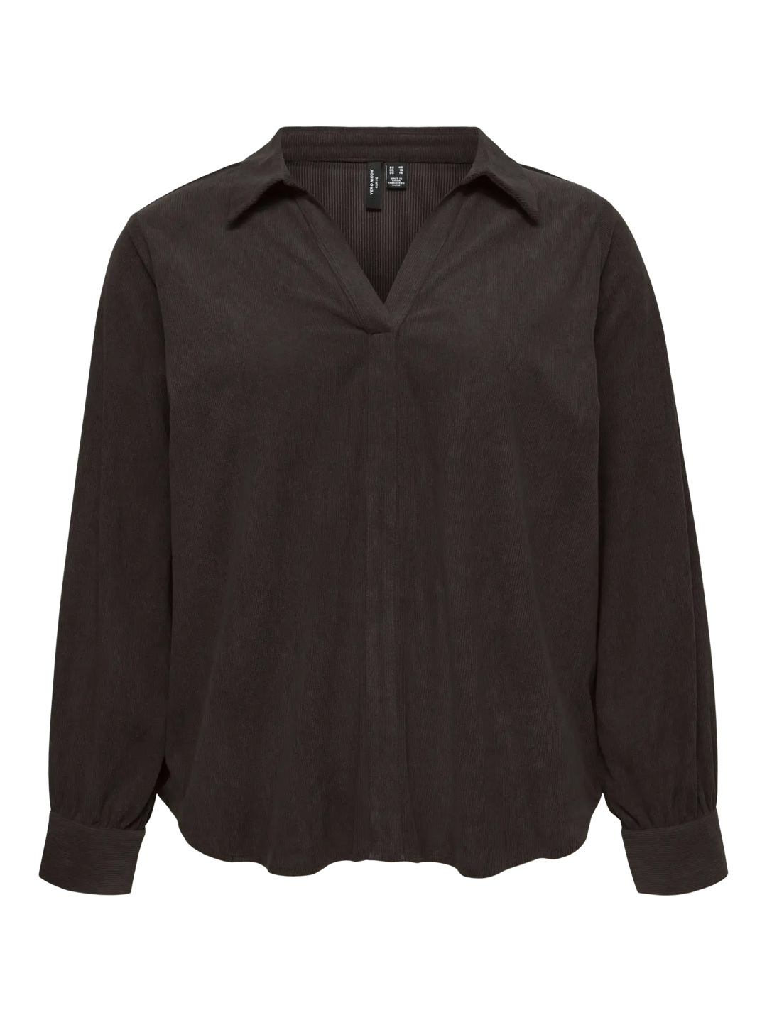 Donkerbruine Rib Blouse