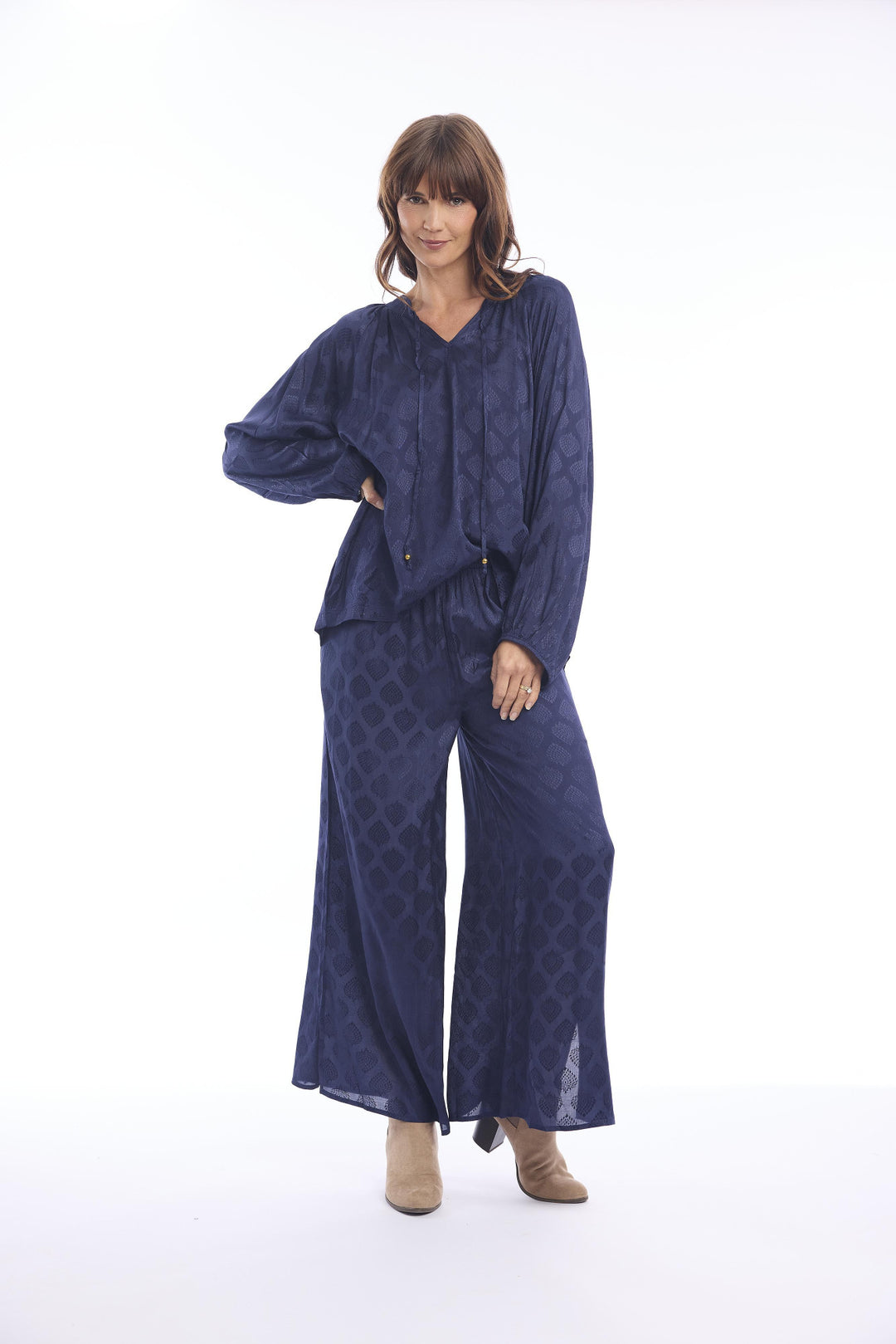 Donkerblauwe Wijde Broek