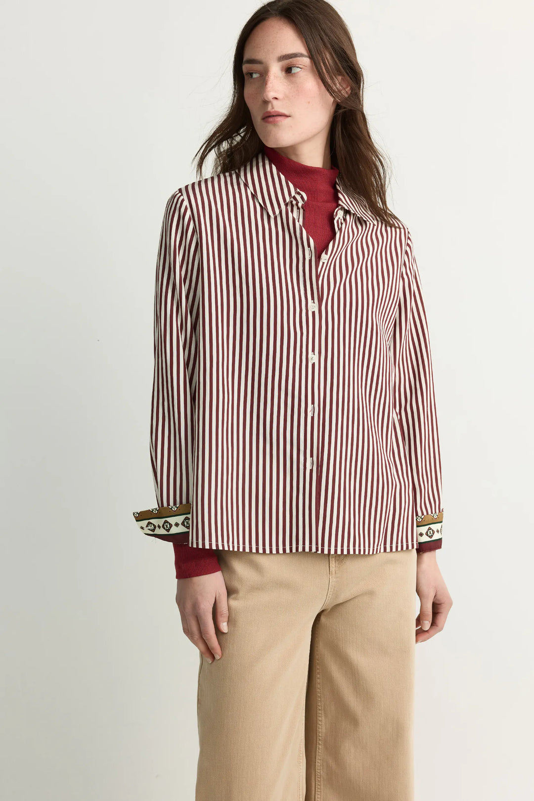 Gestreepte Printblouse